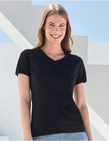 S-SK122-Womens Feel Good Stretch V-Neck T